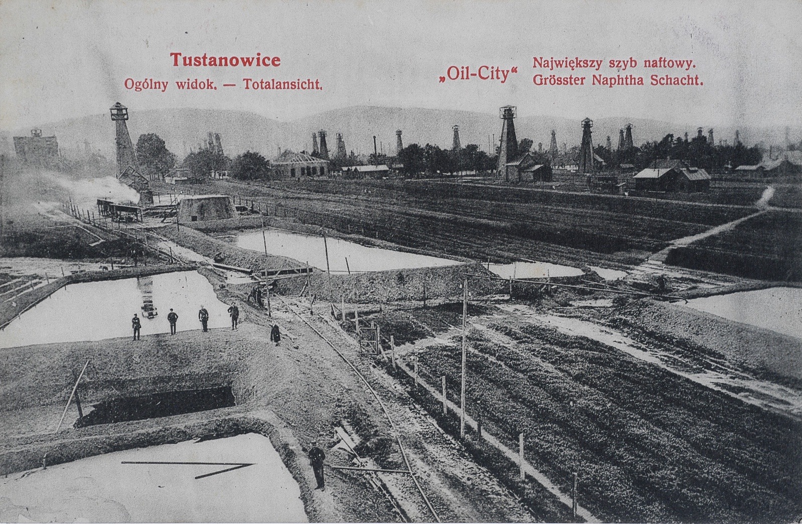 Die "Oil City" in Tustanowice, Galizien um 1900, bild: public domain