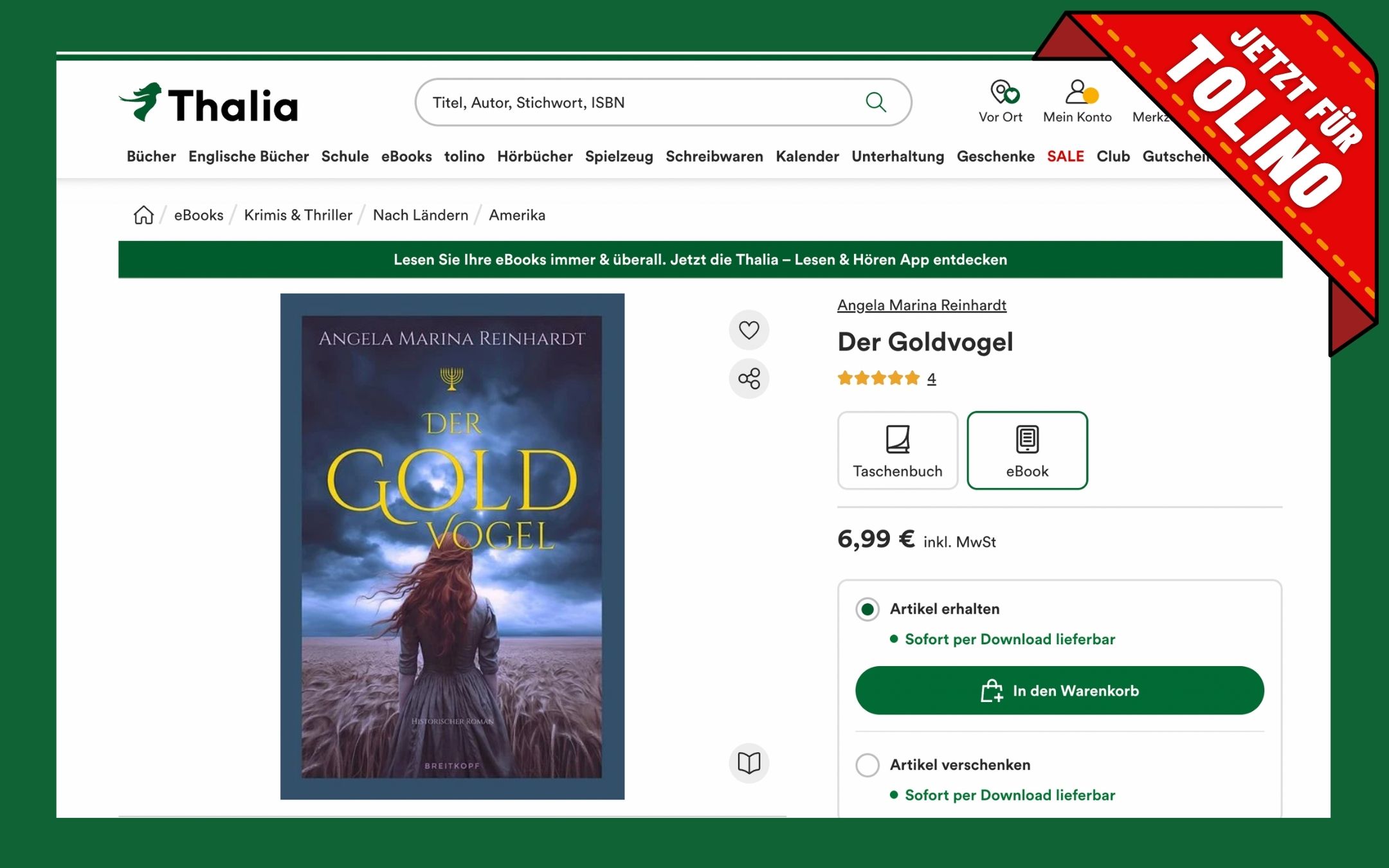 Der Goldvogel, Historischer Roman